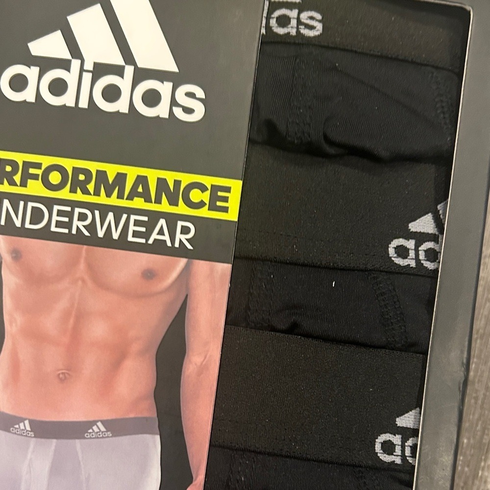 Adidas Mens 3 Pack Black Performance Boxer Briefs Size S Quick Dry Aeroready - Picture 2 of 3